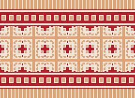 Pixel Ethnic pattern vector background. seamless pattern traditional, Design for background, wallpaper, Batik, fabric, carpet, clothing, wrapping, and textile.ethnic pattern Vector illustration.