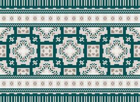 Pixel Ethnic pattern vector background. seamless pattern traditional, Design for background, wallpaper, Batik, fabric, carpet, clothing, wrapping, and textile.ethnic pattern Vector illustration.