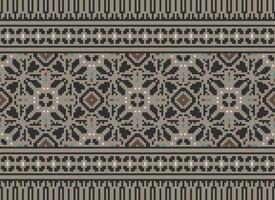 Pixel Ethnic pattern vector background. seamless pattern traditional, Design for background, wallpaper, Batik, fabric, carpet, clothing, wrapping, and textile.ethnic pattern Vector illustration.