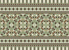 Pixel Ethnic pattern vector background. seamless pattern traditional, Design for background, wallpaper, Batik, fabric, carpet, clothing, wrapping, and textile.ethnic pattern Vector illustration.