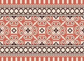 píxel étnico modelo vector antecedentes. sin costura modelo tradicional, diseño para fondo, fondo de pantalla, batik, tela, alfombra, ropa, envase, y textil.étnico modelo vector ilustración.