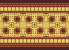 píxel étnico modelo vector antecedentes. sin costura modelo tradicional, diseño para fondo, fondo de pantalla, batik, tela, alfombra, ropa, envase, y textil.étnico modelo vector ilustración.