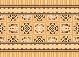 píxel étnico modelo vector antecedentes. sin costura modelo tradicional, diseño para fondo, fondo de pantalla, batik, tela, alfombra, ropa, envase, y textil.étnico modelo vector ilustración.