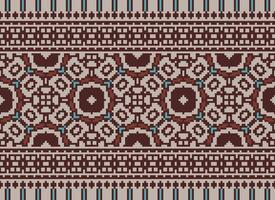 Pixel Ethnic pattern vector background. seamless pattern traditional, Design for background, wallpaper, Batik, fabric, carpet, clothing, wrapping, and textile.ethnic pattern Vector illustration.