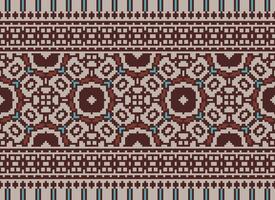 Pixel Ethnic pattern vector background. seamless pattern traditional, Design for background, wallpaper, Batik, fabric, carpet, clothing, wrapping, and textile.ethnic pattern Vector illustration.