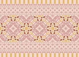 Embroidery ethnic pattern, Vector Geometric ornate background, Cross stitch retro zigzag style, Blue and yellow pattern knitting continuous, Design for textile, fabric, ceramic, digital print
