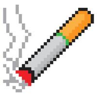 Cigarette with pixel art style vector