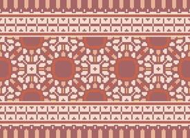 Embroidery ethnic pattern, Vector Geometric ornate background, Cross stitch retro zigzag style, Blue and yellow pattern knitting continuous, Design for textile, fabric, ceramic, digital print