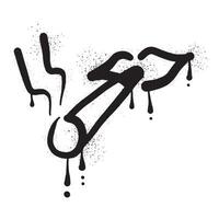 Smoker graffiti drawn with black spray paint vector