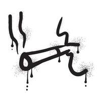 Smoker graffiti drawn with black spray paint vector