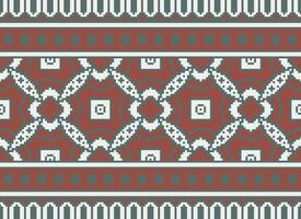 Embroidery ethnic pattern, Vector Geometric ornate background, Cross stitch retro zigzag style, Blue and yellow pattern knitting continuous, Design for textile, fabric, ceramic, digital print