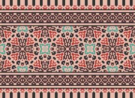 Embroidery ethnic pattern, Vector Geometric ornate background, Cross stitch retro zigzag style, Blue and yellow pattern knitting continuous, Design for textile, fabric, ceramic, digital print
