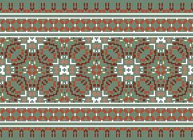 Embroidery ethnic pattern, Vector Geometric ornate background, Cross stitch retro zigzag style, Blue and yellow pattern knitting continuous, Design for textile, fabric, ceramic, digital print
