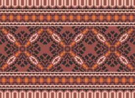 Embroidery ethnic pattern, Vector Geometric ornate background, Cross stitch retro zigzag style, Blue and yellow pattern knitting continuous, Design for textile, fabric, ceramic, digital print