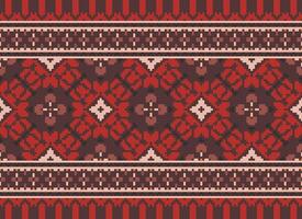 Embroidery ethnic pattern, Vector Geometric ornate background, Cross stitch retro zigzag style, Blue and yellow pattern knitting continuous, Design for textile, fabric, ceramic, digital print