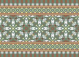 Embroidery ethnic pattern, Vector Geometric ornate background, Cross stitch retro zigzag style, Blue and yellow pattern knitting continuous, Design for textile, fabric, ceramic, digital print