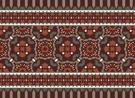 Embroidery ethnic pattern, Vector Geometric ornate background, Cross stitch retro zigzag style, Blue and yellow pattern knitting continuous, Design for textile, fabric, ceramic, digital print