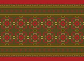 Embroidery ethnic pattern, Vector Geometric ornate background, Cross stitch retro zigzag style, Blue and yellow pattern knitting continuous, Design for textile, fabric, ceramic, digital print