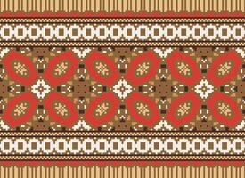 Embroidery ethnic pattern, Vector Geometric ornate background, Cross stitch retro zigzag style, Blue and yellow pattern knitting continuous, Design for textile, fabric, ceramic, digital print
