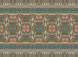 Pixel Ethnic pattern vector background. seamless pattern traditional, Design for background, wallpaper, Batik, fabric, carpet, clothing, wrapping, and textile.ethnic pattern Vector illustration.