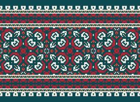 Embroidery ethnic pattern, Vector Geometric ornate background, Cross stitch retro zigzag style, Blue and yellow pattern knitting continuous, Design for textile, fabric, ceramic, digital print