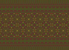 Pixel Ethnic pattern vector background. seamless pattern traditional, Design for background, wallpaper, Batik, fabric, carpet, clothing, wrapping, and textile.ethnic pattern Vector illustration.