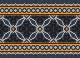 Pixel Ethnic pattern vector background. seamless pattern traditional, Design for background, wallpaper, Batik, fabric, carpet, clothing, wrapping, and textile.ethnic pattern Vector illustration.