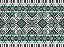 Pixel Ethnic pattern vector background. seamless pattern traditional, Design for background, wallpaper, Batik, fabric, carpet, clothing, wrapping, and textile.ethnic pattern Vector illustration.