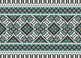 Pixel Ethnic pattern vector background. seamless pattern traditional, Design for background, wallpaper, Batik, fabric, carpet, clothing, wrapping, and textile.ethnic pattern Vector illustration.