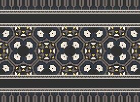 Pixel Ethnic pattern vector background. seamless pattern traditional, Design for background, wallpaper, Batik, fabric, carpet, clothing, wrapping, and textile.ethnic pattern Vector illustration.