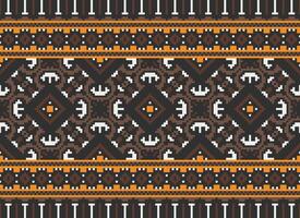 Pixel Ethnic pattern vector background. seamless pattern traditional, Design for background, wallpaper, Batik, fabric, carpet, clothing, wrapping, and textile.ethnic pattern Vector illustration.