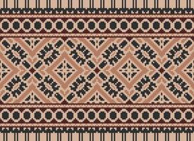 Pixel Ethnic pattern vector background. seamless pattern traditional, Design for background, wallpaper, Batik, fabric, carpet, clothing, wrapping, and textile.ethnic pattern Vector illustration.