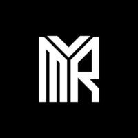 MR letter logo design on black background. MR creative initials letter logo concept. MR letter design. vector