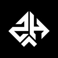 ZH letter logo design on black background. ZH creative initials letter logo concept. ZH letter design. vector
