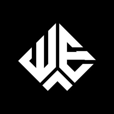 WE letter logo design on black background. WE creative initials letter logo concept. WE letter design.