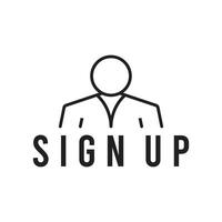 sign up icon vector