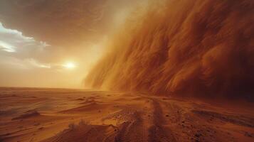 AI generated Massive Sand Wave Surging in Desert photo