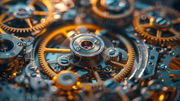 AI generated Close Up of Clock on Metal Surface photo