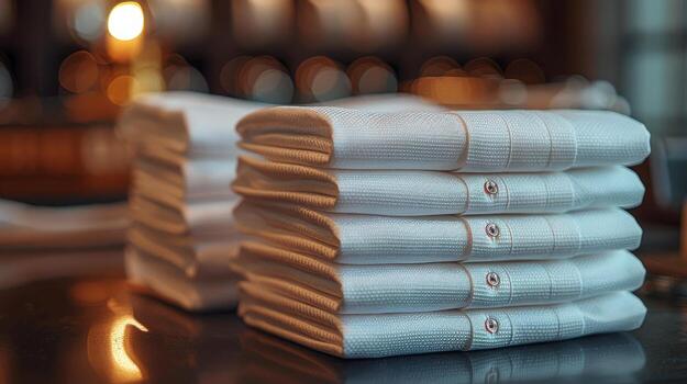 ai generado clasificado corbatas arreglado en mesa foto