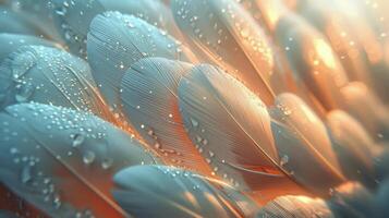 AI generated Feathers With Water Droplets photo