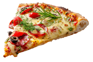 AI generated Delicious pizza slice with toppings png