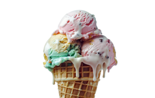 AI generated Variety of ice cream cones png