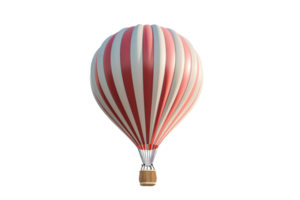 AI generated Striped hot air balloon in the sky png