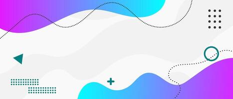 a colorful background with a wave pattern. Simple modern template banner with blue and purple gradient. Abstract colorful design of geometric and liquid shapes vector