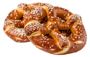 AI generated Salted baked pretzel on transparent background - stock png. png