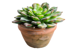 AI generated Green succulent plant in terra cotta pot png