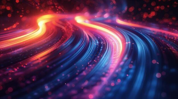 AI generated Blue and Yellow Background With Wavy Lines photo