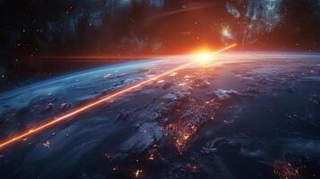 AI generated Space Rocket Drifting in Space photo