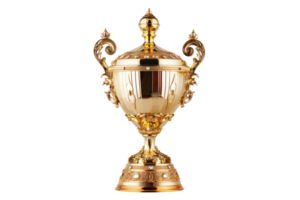 ai generado elaborar dorado trofeo taza png