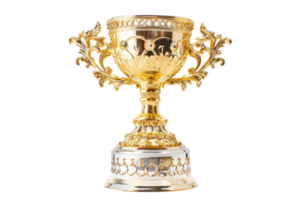 AI generated Elaborate golden trophy cup png